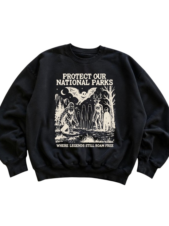 Gildan Tops - Gildan Protect Our National Parks Black Graphic Sweatshirt